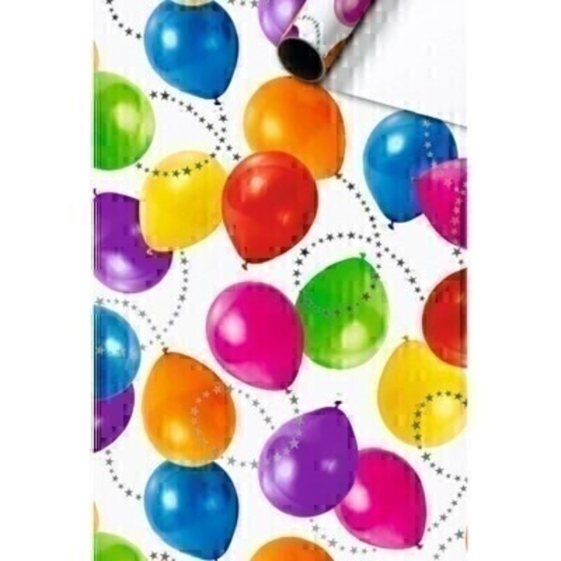 Luxury bright and colourful balloons birthday wrapping paper on a roll by Swiss designer Stewo. Quality bright white coated birthday wrapping paper 80gsm. Approx size of roll 70cm x 2metres.